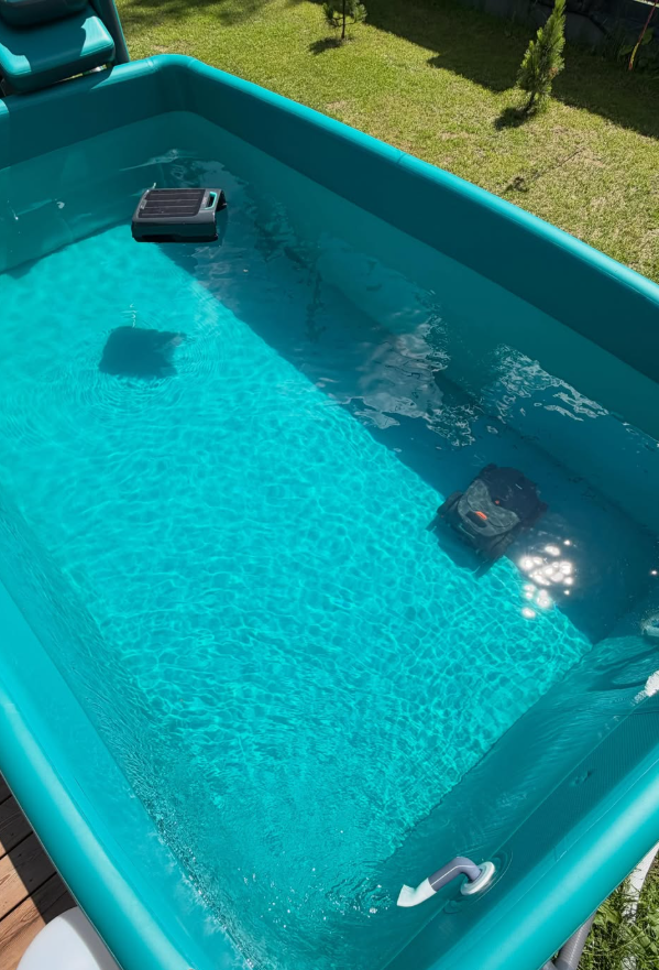Piscina Gonfiabile Rettangolare Semi-Interrata 4x3x1.5 metri, spessore 15 cm.