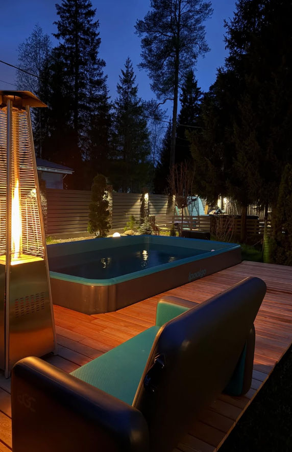 Piscina Gonfiabile Rettangolare Semi-Interrata 4x3x1.5 metri, spessore 15 cm.